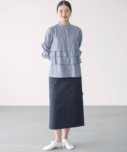 【セール】【WEB限定】サテンストレッチ Iラインスカート（スカート）｜組曲（クミキョク）