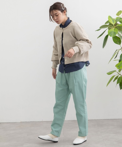 POU DOU DOU（プードゥドゥ）の「ぷっくり袖スポンディッシュカーディガン（ニット/セーター・レディース・ブルー/ブラック/ライトグリーン/キナリ・3）」の15枚目の写真