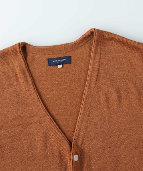 BACK NUMBER(バックナンバー)の「【BACK NUMBER】天竺編み長袖カーディガン(カーディガン/ボレロ・メンズ・ネイビー/グリーン/ライトブラウン・S/M/L/XL)」の4枚目の写真