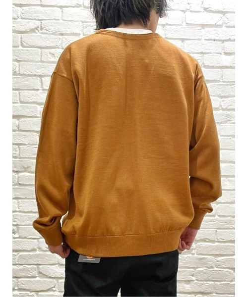 BACK NUMBER(バックナンバー)の「【BACK NUMBER】天竺編み長袖カーディガン(カーディガン/ボレロ・メンズ・ネイビー/グリーン/ライトブラウン・S/M/L/XL)」の11枚目の写真