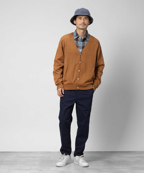 BACK NUMBER(バックナンバー)の「【BACK NUMBER】天竺編み長袖カーディガン(カーディガン/ボレロ・メンズ・ネイビー/グリーン/ライトブラウン・S/M/L/XL)」の13枚目の写真