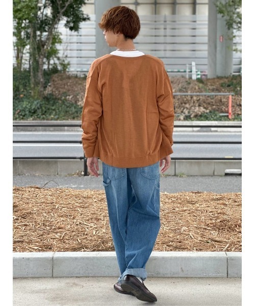 BACK NUMBER(バックナンバー)の「【BACK NUMBER】天竺編み長袖カーディガン(カーディガン/ボレロ・メンズ・ネイビー/グリーン/ライトブラウン・S/M/L/XL)」の21枚目の写真