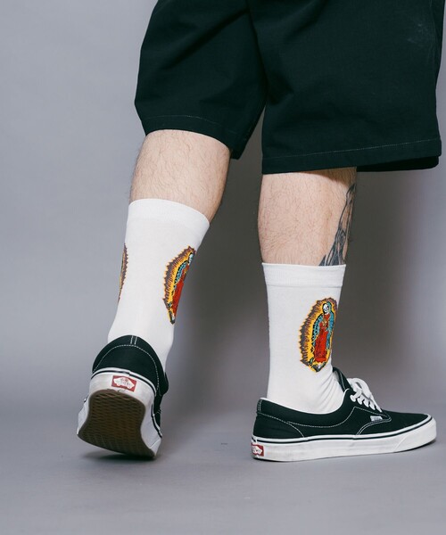 Subciety(サブサエティ)の「SKULL MARIA SOCKS(ソックス/靴下・メンズ・ブラック/ホワイト・FREE)」の12枚目の写真