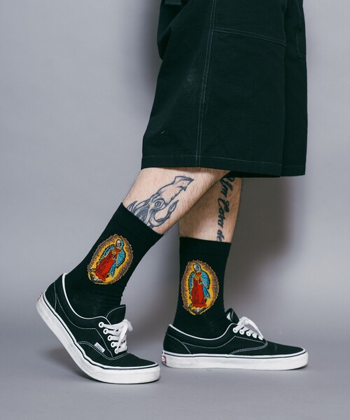 Subciety(サブサエティ)の「SKULL MARIA SOCKS(ソックス/靴下・メンズ・ブラック/ホワイト・FREE)」の18枚目の写真