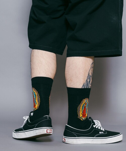 Subciety(サブサエティ)の「SKULL MARIA SOCKS(ソックス/靴下・メンズ・ブラック/ホワイト・FREE)」の19枚目の写真