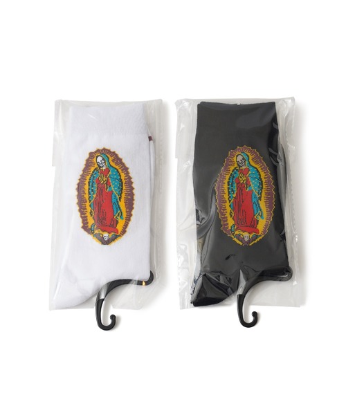 Subciety（サブサエティ）の「SKULL MARIA SOCKS（ソックス/靴下・メンズ・ブラック/ホワイト・FREE）」の7枚目の写真