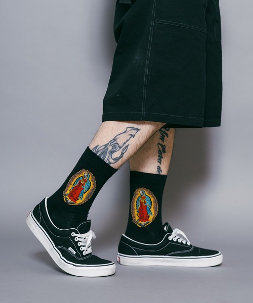 Subciety（サブサエティ）の「SKULL MARIA SOCKS（ソックス/靴下・メンズ・ブラック/ホワイト・FREE）」の18枚目の写真