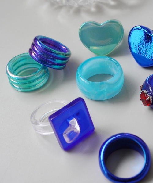 Port（ポート）の「【 8個セット 】 Y2K レトロ デザイン ボリューム リング（リング・レディース・レッド系その他/レッド/グリーン/ブラウン/ブルー・FREE）」の13枚目の写真