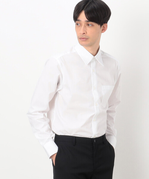 COMME CA ISM(コムサイズム)の「【イージーケア】ポリエステル コットン ブロード ドレスシャツ(ビジネスシャツ・メンズ・ホワイト・S/XL/L/M)」の4枚目の写真