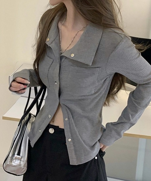 HALEY PESCA(ヘーリーペスカ)の「HALEY PESCA/襟付き 2wayポケット付きカットソー(Tシャツ/カットソー・レディース・ホワイト/グレー・LARGE/MEDIUM/X-LARGE)」の7枚目の写真