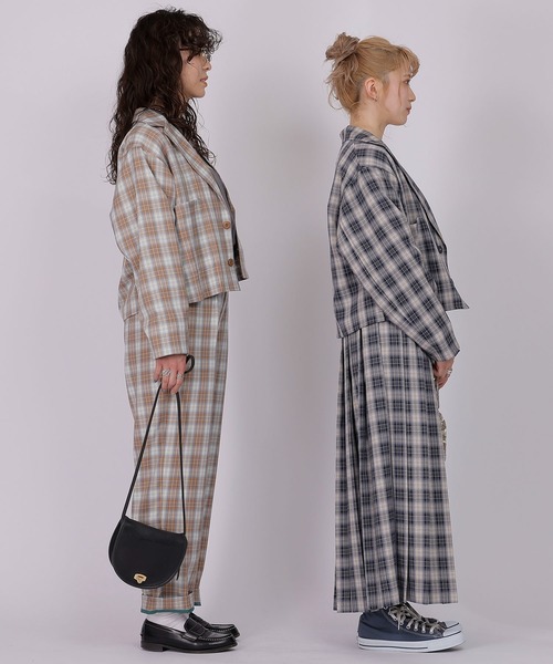 【セール】チェックゆるテーパードパンツ/ユニセックス（その他パンツ）｜DOUBLE NAME（ダブルネーム）