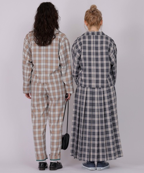 【セール】チェックゆるテーパードパンツ/ユニセックス（その他パンツ）｜DOUBLE NAME（ダブルネーム）