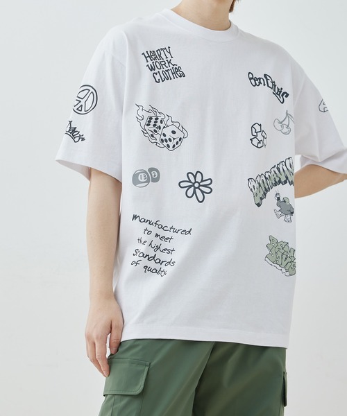 【BENDAVIS別注】j.n.r.d/落書き総柄プリントTシャツ（Tシャツ/カットソー）｜BEN DAVIS（ベンデイビス）