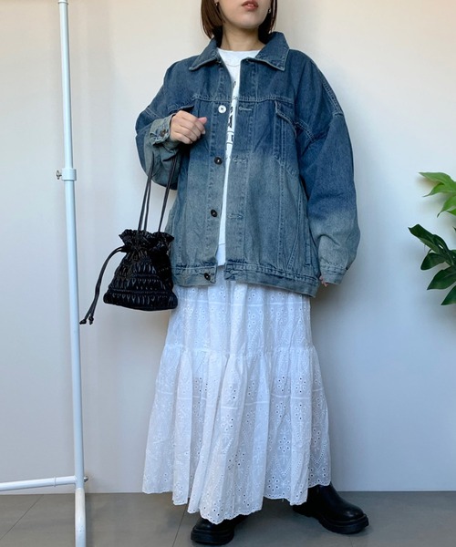 CRB（シーアールビー）の「レースティアードロングスカート（スカート・レディース・ブラック/オフホワイト・F）」の12枚目の写真