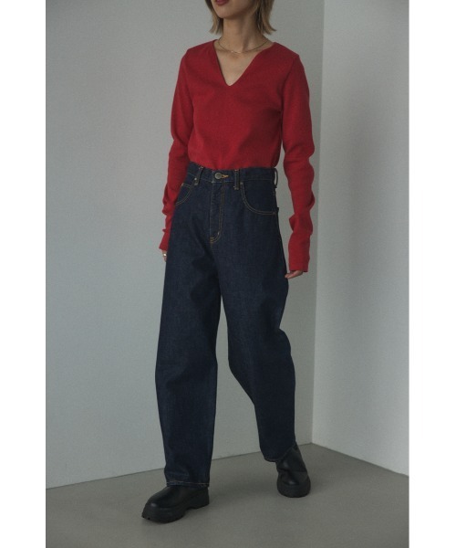 BLACK BY MOUSSY(ブラックバイマウジー)の「■PUNA one wash long denim(プナワンウォッシュロングデニム)(デニムパンツ・レディース・ダークブルー・23inch/24inch/25inch/26inch)」の10枚目の写真