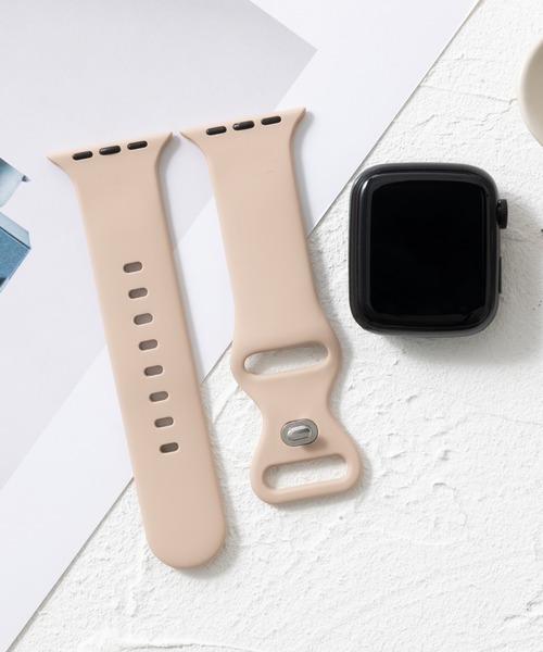 emonique(エモニーク)の「シリコン製 Apple Watch バンド スマートウォッチバンド【38/40/41/42/44/45/49mm対応】(デジタル腕時計・メンズ・グレー/ブラック系その他/ベビーピンク/ブルー/ピンク/ベージュ/ホワイト/ブラック・42/38)」の5枚目の写真