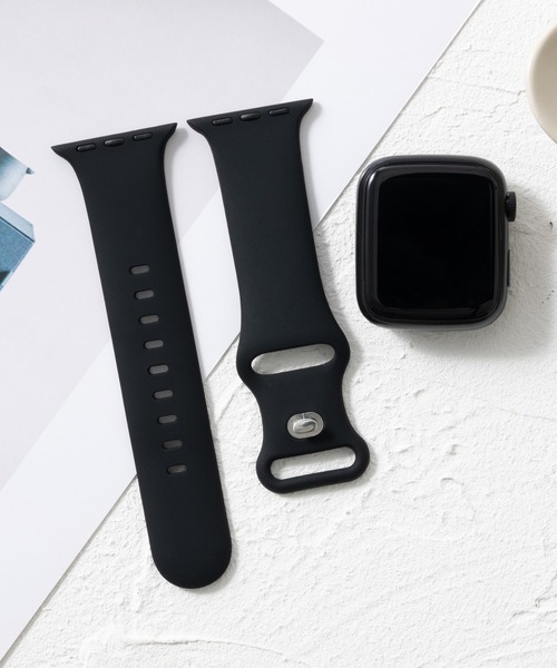 emonique(エモニーク)の「シリコン製 Apple Watch バンド スマートウォッチバンド【38/40/41/42/44/45/49mm対応】(デジタル腕時計・メンズ・グレー/ブラック系その他/ベビーピンク/ブルー/ピンク/ベージュ/ホワイト/ブラック・42/38)」の1枚目の写真