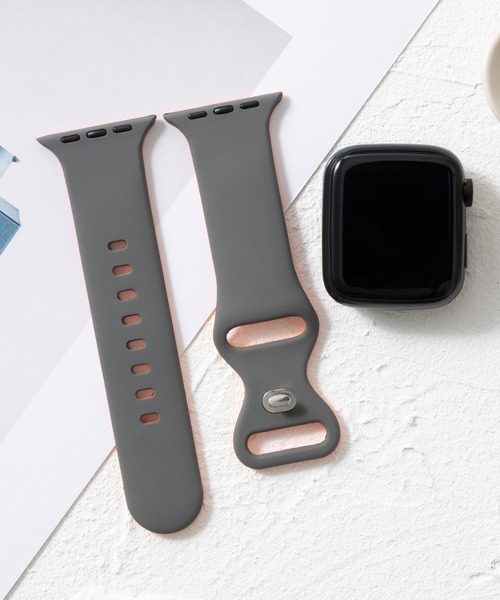 emonique(エモニーク)の「シリコン製 Apple Watch バンド スマートウォッチバンド【38/40/41/42/44/45/49mm対応】(デジタル腕時計・メンズ・グレー/ブラック系その他/ベビーピンク/ブルー/ピンク/ベージュ/ホワイト/ブラック・42/38)」の15枚目の写真