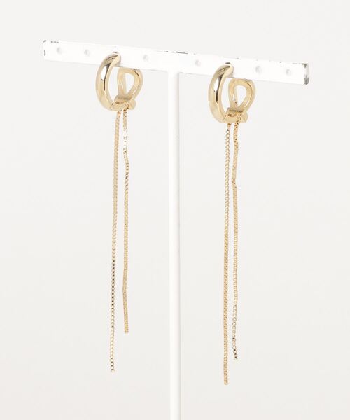 Shelly island（シェリーアイランド）の「ロングチェーンデザインピアス（ピアス（両耳用）・レディース・シルバー/ゴールド・FREE）」の9枚目の写真