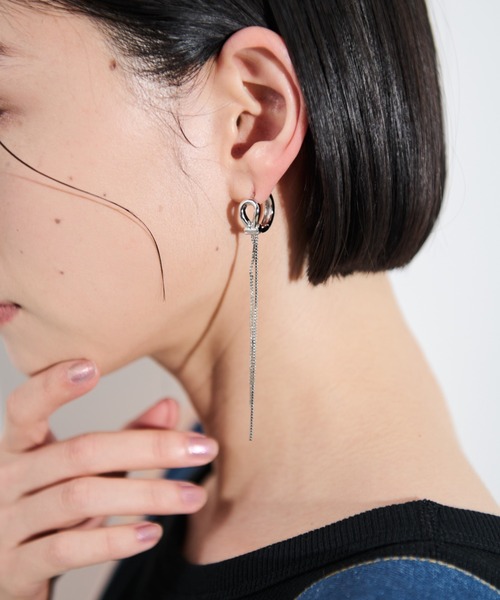 Shelly island（シェリーアイランド）の「ロングチェーンデザインピアス（ピアス（両耳用）・レディース・シルバー/ゴールド・FREE）」の16枚目の写真