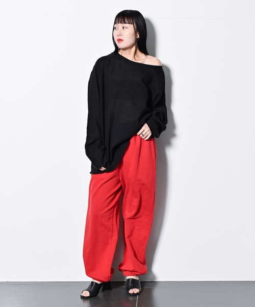 CITYSHOP(シティーショップ)の「VOL SWEAT パンツ(スウェットパンツ・レディース・ブラック/レッド・36/38)」の4枚目の写真