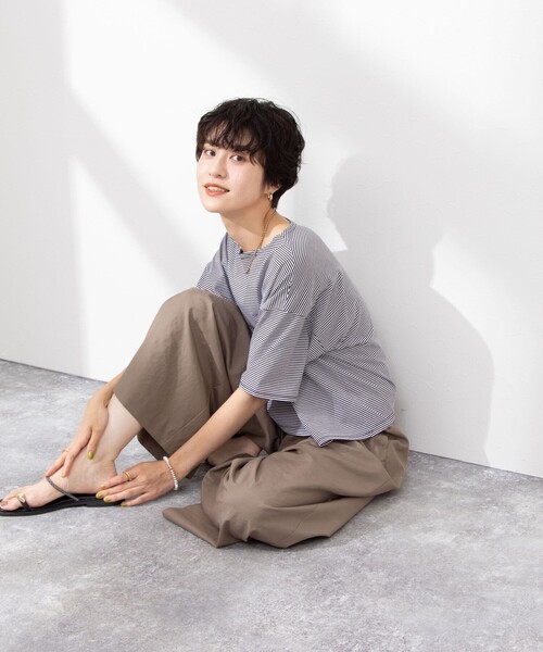 NOLLEY’S（ノーリーズ）の「MY STANDARD Tシャツ（Tシャツ/カットソー・レディース・ピンク/ブラック系その他/ブルー/ホワイト/ホワイト系その他5/ブラック/サーモンピンク/ホワイト系その他6・1/2）」の10枚目の写真