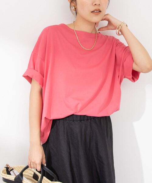 NOLLEY’S（ノーリーズ）の「MY STANDARD Tシャツ（Tシャツ/カットソー・レディース・ピンク/ブラック系その他/ブルー/ホワイト/ホワイト系その他5/ブラック/サーモンピンク/ホワイト系その他6・1/2）」の19枚目の写真