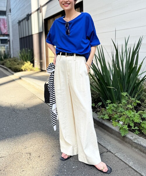 NOLLEY’S（ノーリーズ）の「MY STANDARD Tシャツ（Tシャツ/カットソー・レディース・ピンク/ブラック系その他/ブルー/ホワイト/ホワイト系その他5/ブラック/サーモンピンク/ホワイト系その他6・1/2）」の20枚目の写真