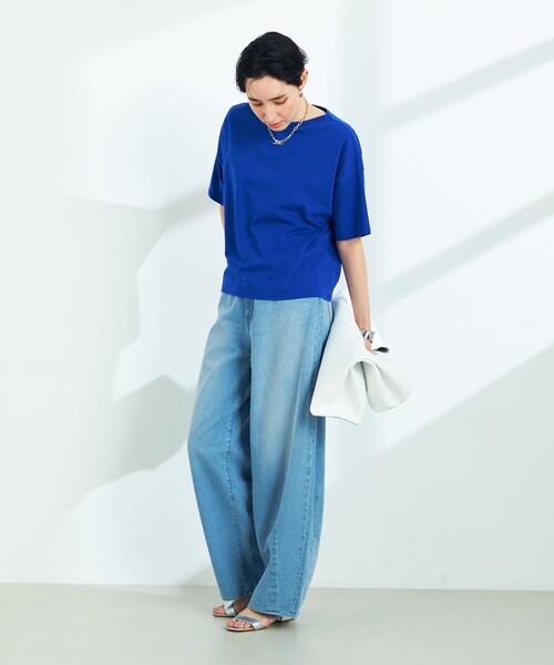 NOLLEY’S（ノーリーズ）の「MY STANDARD Tシャツ（Tシャツ/カットソー・レディース・ピンク/ブラック系その他/ブルー/ホワイト/ホワイト系その他5/ブラック/サーモンピンク/ホワイト系その他6・1/2）」の22枚目の写真