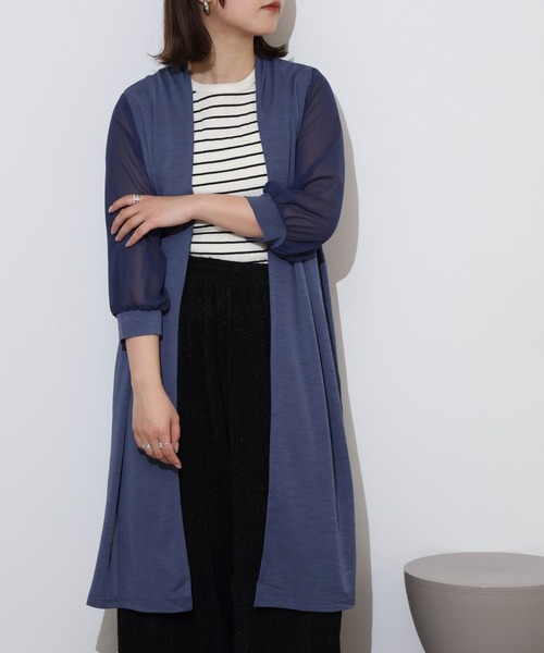 Anna Nicola(アンナニコラ)の「Anna Nicola 袖シアートッパー(その他アウター・レディース・ブラック/ブルーグリーン/グレイッシュブルー/ネイビー/モカ/グレイッシュベージュ・38)」の6枚目の写真