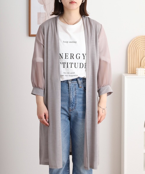 Anna Nicola(アンナニコラ)の「Anna Nicola 袖シアートッパー(その他アウター・レディース・ブラック/ブルーグリーン/グレイッシュブルー/ネイビー/モカ/グレイッシュベージュ・38)」の12枚目の写真