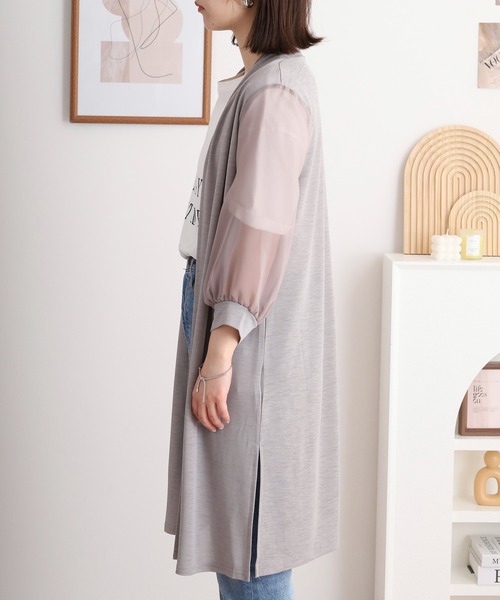 Anna Nicola(アンナニコラ)の「Anna Nicola 袖シアートッパー(その他アウター・レディース・ブラック/ブルーグリーン/グレイッシュブルー/ネイビー/モカ/グレイッシュベージュ・38)」の11枚目の写真