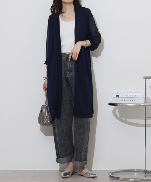Anna Nicola(アンナニコラ)の「Anna Nicola 袖シアートッパー(その他アウター・レディース・ブラック/ブルーグリーン/グレイッシュブルー/ネイビー/モカ/グレイッシュベージュ・38)」の21枚目の写真