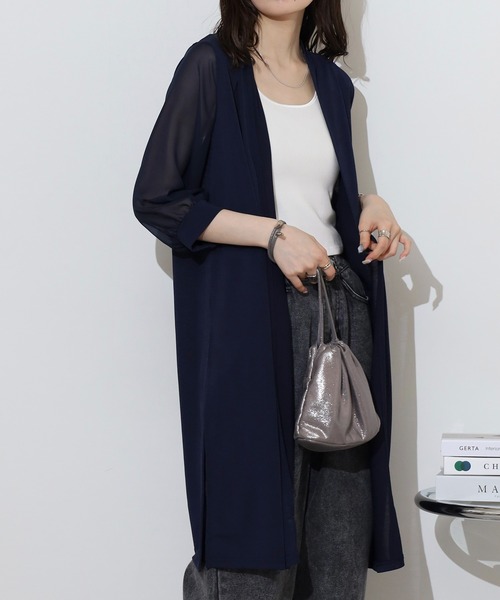Anna Nicola(アンナニコラ)の「Anna Nicola 袖シアートッパー(その他アウター・レディース・ブラック/ブルーグリーン/グレイッシュブルー/ネイビー/モカ/グレイッシュベージュ・38)」の22枚目の写真