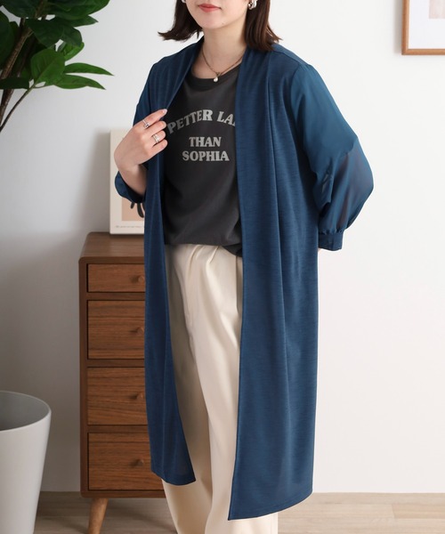 Anna Nicola(アンナニコラ)の「Anna Nicola 袖シアートッパー(その他アウター・レディース・ブラック/ブルーグリーン/グレイッシュブルー/ネイビー/モカ/グレイッシュベージュ・38)」の20枚目の写真