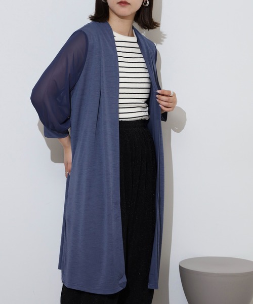 Anna Nicola(アンナニコラ)の「Anna Nicola 袖シアートッパー(その他アウター・レディース・ブラック/ブルーグリーン/グレイッシュブルー/ネイビー/モカ/グレイッシュベージュ・38)」の14枚目の写真