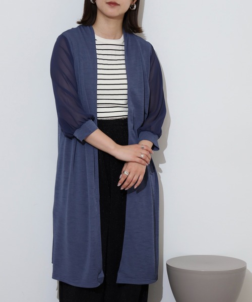 Anna Nicola(アンナニコラ)の「Anna Nicola 袖シアートッパー(その他アウター・レディース・ブラック/ブルーグリーン/グレイッシュブルー/ネイビー/モカ/グレイッシュベージュ・38)」の16枚目の写真