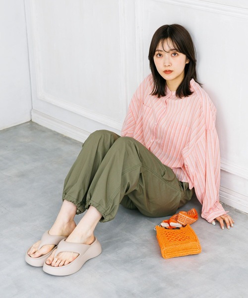 niko and...（ニコアンド）の「ドライチルイージースノーパンツ（その他パンツ・レディース・ダークブルー/チャコール/ピンク/カーキ/ベージュ・FREE）」の9枚目の写真