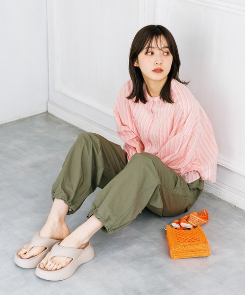 niko and...（ニコアンド）の「ドライチルイージースノーパンツ（その他パンツ・レディース・ダークブルー/チャコール/ピンク/カーキ/ベージュ・FREE）」の10枚目の写真