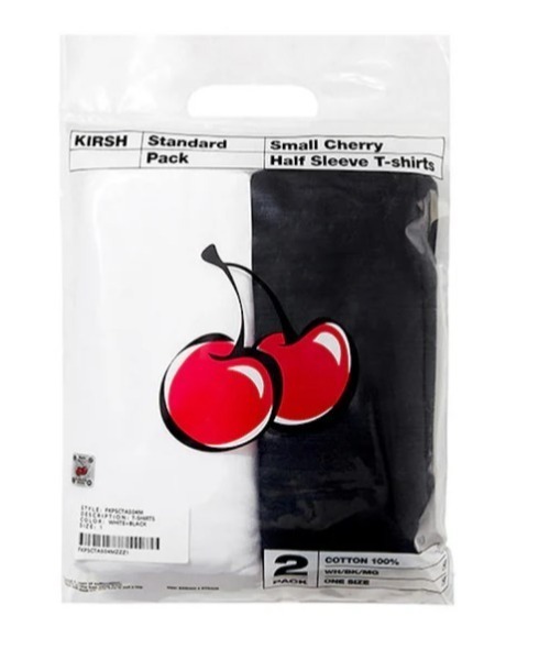 KIRSH(キルシー)の「KIRSH SMALL CHERRY STANDARD T-SHIRT 2PACK(Tシャツ/カットソー・レディース・マルチ/ホワイト×ブラック・ONE SIZE)」の2枚目の写真