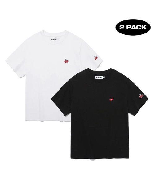 KIRSH(キルシー)の「KIRSH SMALL CHERRY STANDARD T-SHIRT 2PACK(Tシャツ/カットソー・レディース・マルチ/ホワイト×ブラック・ONE SIZE)」の6枚目の写真