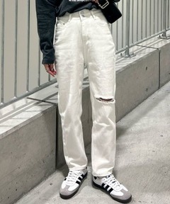 YANUK/ヤヌーク】「SpillProof加工」ワイドストレート デニムパンツ