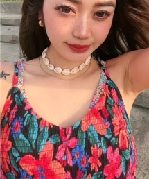 HOT TROPICS MAXI PRI/ロキシーボタニカル柄マキシワンピ