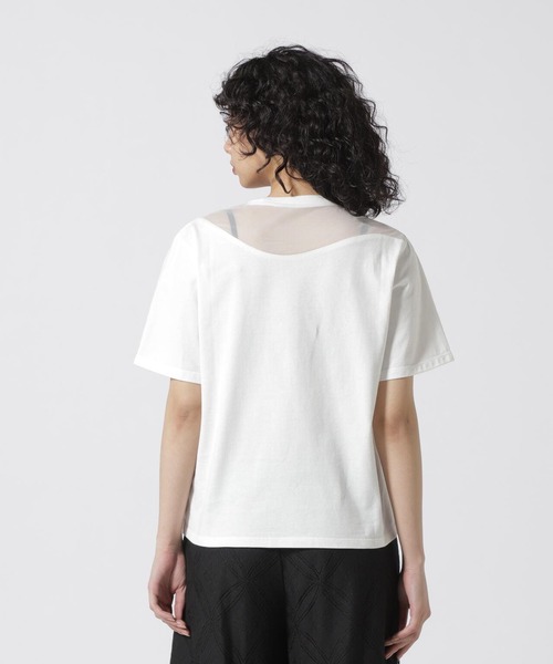 MARECHAL TERRE（マルシャルテル）の「MARECHAL TERRE（マルシャルテル) 切替えシアーTシャツ（Tシャツ/カットソー・レディース・ブラック/ホワイト・2）」の10枚目の写真