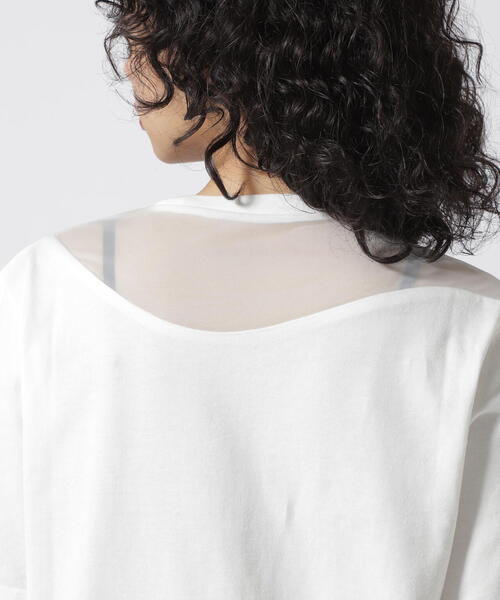 MARECHAL TERRE（マルシャルテル）の「MARECHAL TERRE（マルシャルテル) 切替えシアーTシャツ（Tシャツ/カットソー・レディース・ブラック/ホワイト・2）」の14枚目の写真