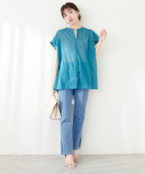 natural couture（ナチュラルクチュール）の「スーパーストレッチスリット付きパンツ（その他パンツ・レディース・ブラック/サックスブルー/ドット・FREE）」の16枚目の写真