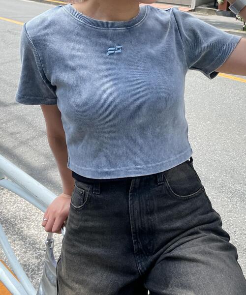 WEGO(ウィゴー)の「WEGO/ヴィンテージウォッシュリブT(Tシャツ/カットソー・レディース・ブラウン/スミクロ/ブルー/パープル系その他・FREE)」の20枚目の写真