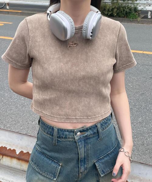 WEGO(ウィゴー)の「WEGO/ヴィンテージウォッシュリブT(Tシャツ/カットソー・レディース・ブラウン/スミクロ/ブルー/パープル系その他・FREE)」の18枚目の写真