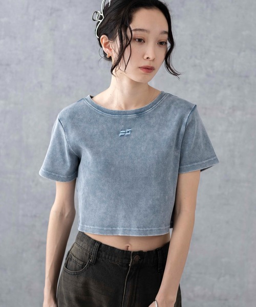 WEGO(ウィゴー)の「WEGO/ヴィンテージウォッシュリブT(Tシャツ/カットソー・レディース・ブラウン/スミクロ/ブルー/パープル系その他・FREE)」の3枚目の写真