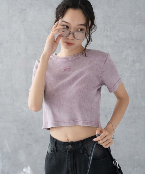 WEGO(ウィゴー)の「WEGO/ヴィンテージウォッシュリブT(Tシャツ/カットソー・レディース・ブラウン/スミクロ/ブルー/パープル系その他・FREE)」の11枚目の写真